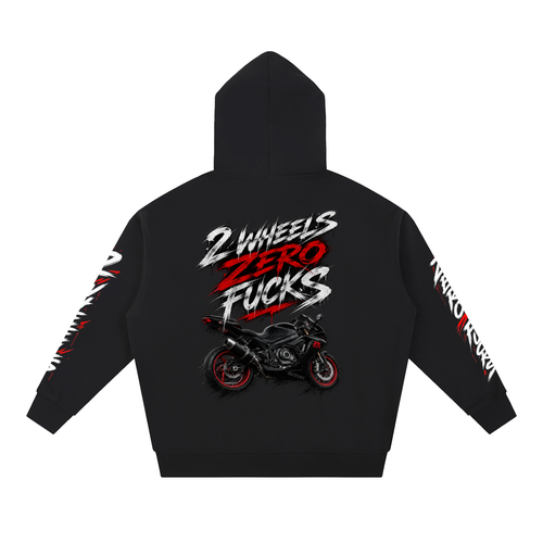 2 Wheels 0 Fucks Hoodie